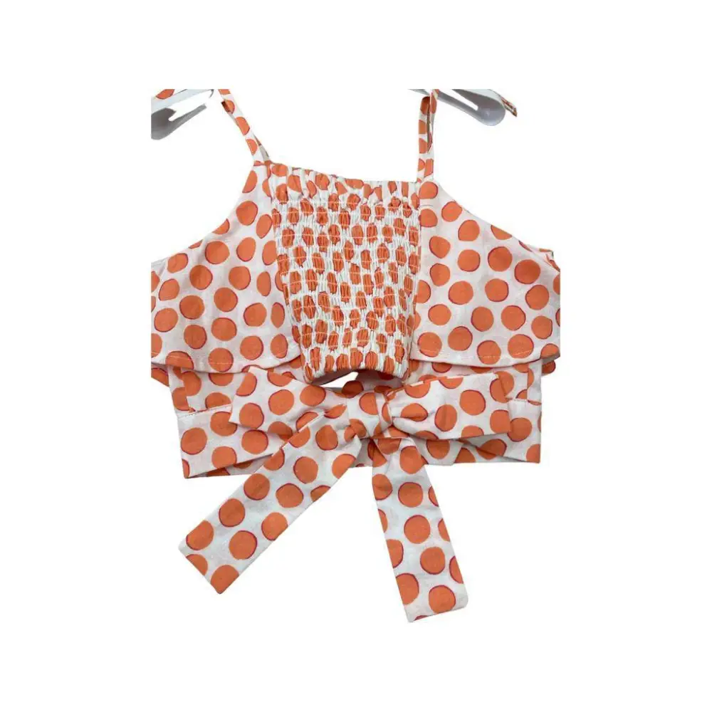 Top Pois orange/bianco per bambina da 3anni a 7anni Y-Clu YB19530 - OOPS by BabyBimbo 0-16