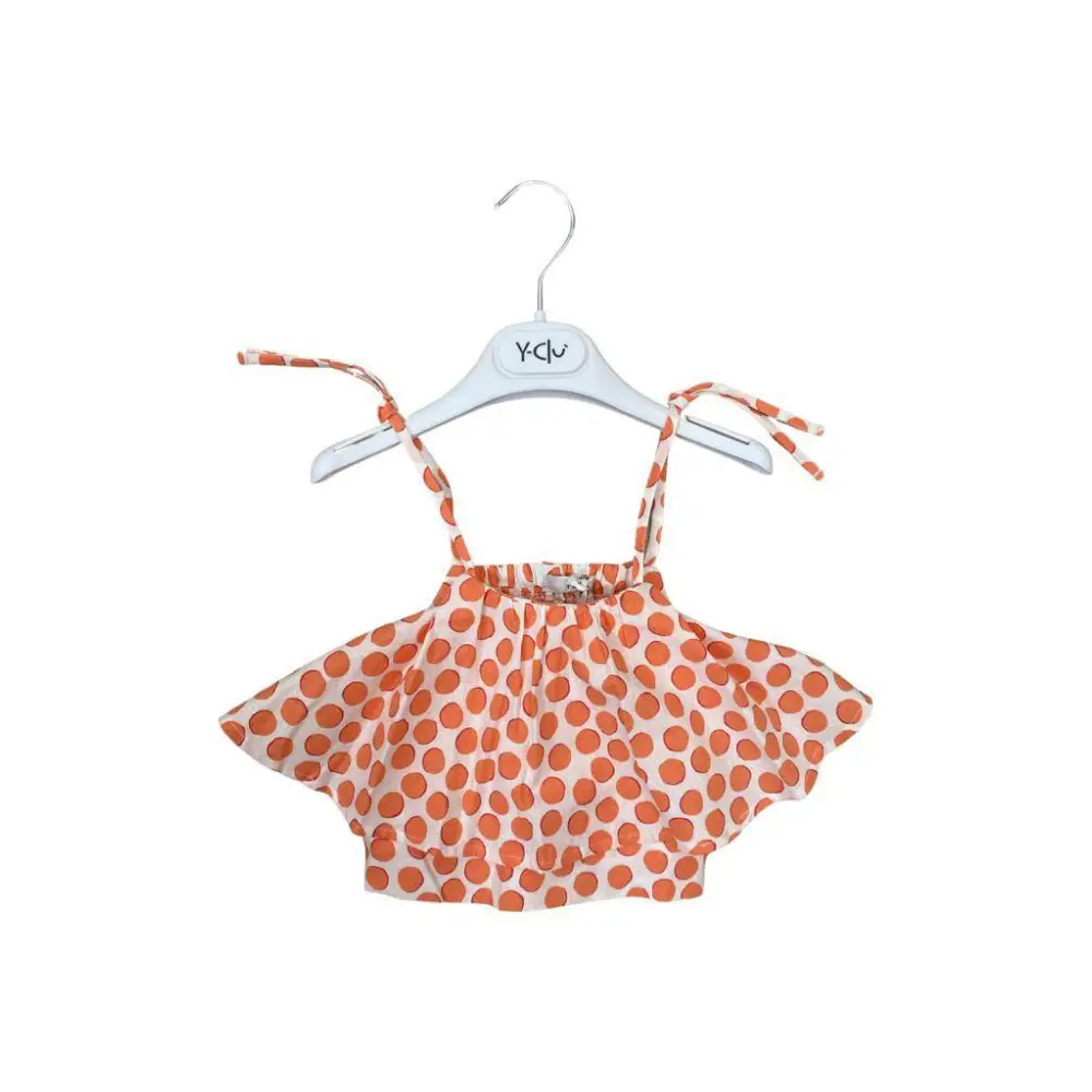 Top Pois orange/bianco per bambina da 3anni a 7anni Y-Clu YB19530 - OOPS by BabyBimbo 0-16