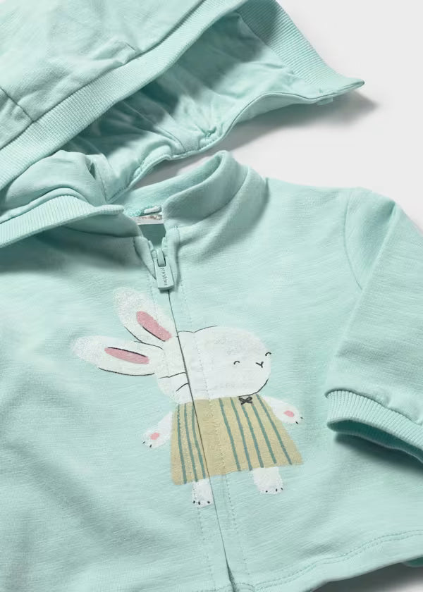 Tuta Neonata 3 Pezzi Cotone Acqua con Felpa Cappuccio Staccabile - Mayoral