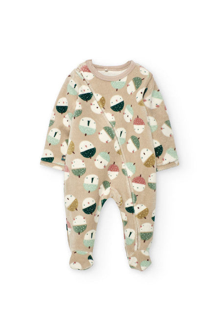 Tutina ciniglia stampato per neonati Boboli beige con motivi colorati a fantasia per bambini