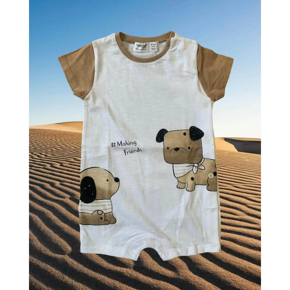 Tutina corta Bianca/beige per neonati 6-9mesi Mayoral - OOPS by BabyBimbo 0-16