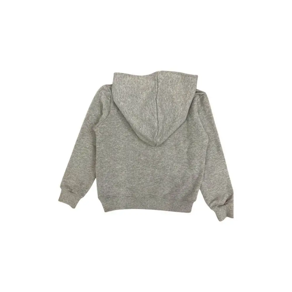 felpa bambino con cappuccio Parental Advisory grigio melange vista posteriore in cotone con polsini elasticizzati