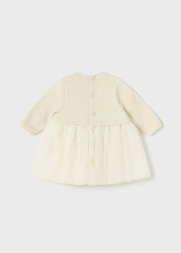 vestito , Vestito combined tricot e tulle neonata 0-18mesi Mayoral 0258-47 - BabyBimbo 0-16, abbigliamento bambini