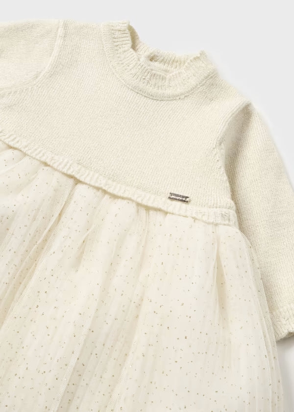 vestito , Vestito combined tricot e tulle neonata 0-18mesi Mayoral 0258-47 - BabyBimbo 0-16, abbigliamento bambini