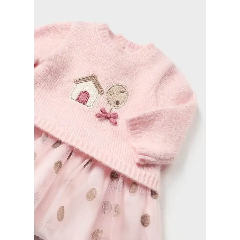 Vestito combined tricot e tulle pois neonata 0-18mesi Mayoral 02865-39 - OOPS by BabyBimbo 0-16