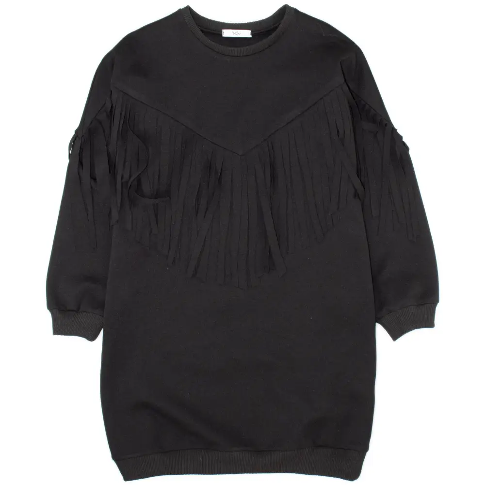 Vestito Nero felpa ragazza da 8 a 16 anni Y-Clù Y20203 - OOPS by BabyBimbo 0-16