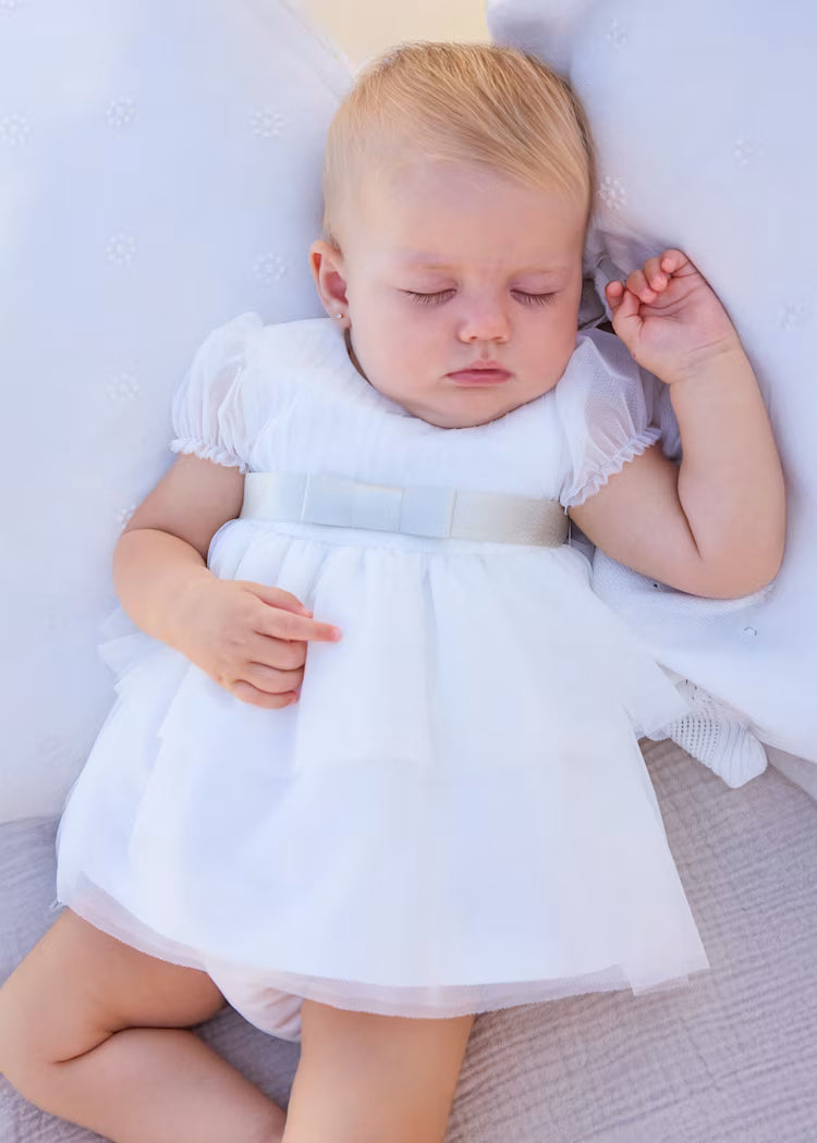 Vestito tulle con copripannolino cerimonia neonata - Mayoral - OOPS by BabyBimbo 0-16
