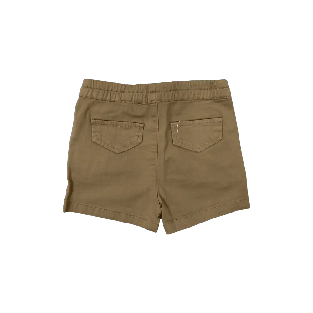 completo neonato pantalone e maglietta Y-Clù pantaloncini beige parte inferiore del set con vita elasticizzata e tasche posteriori