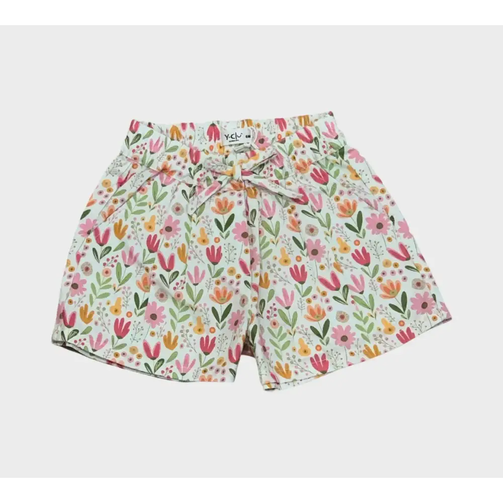 Maglietta e pantaloni fiori bimba completi Y-Clù con stampa floreale colorata per bambina