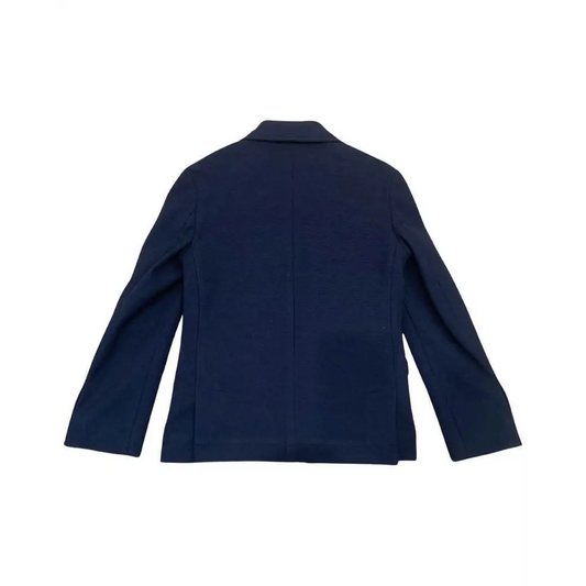 Giacca elegante ragazzo 8-16 anni blu navy vista posteriore in morbido tessuto per cerimonie