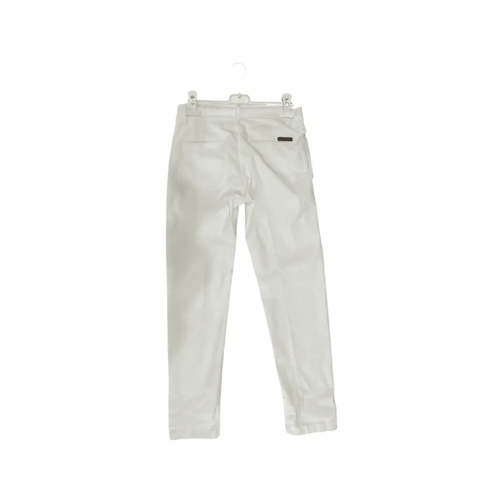 YClu pantaloni bianchi stretch ragazzo slim fit con tasche posteriori e vita elasticizzata