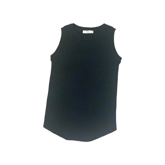 Canottiera nera bambina Y-Clù senza maniche in tessuto morbido e comodo