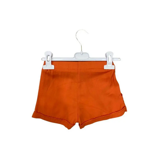 Pantalone Y-Clu shorts arancioni bambina 3-7 anni in cotone leggero con vita elastica ideale per giochi estivi