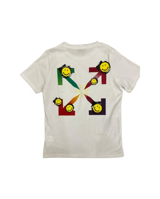 maglietta , Maglietta Smile Bianca per bambino da 8anni a 16anni Slash J3B521 - BabyBimbo 0-16, abbigliamento bambini