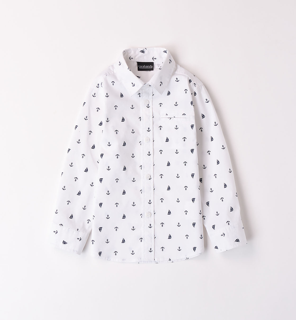 White/blue patterned shirt for boys Sarabanda 8070 6AHT