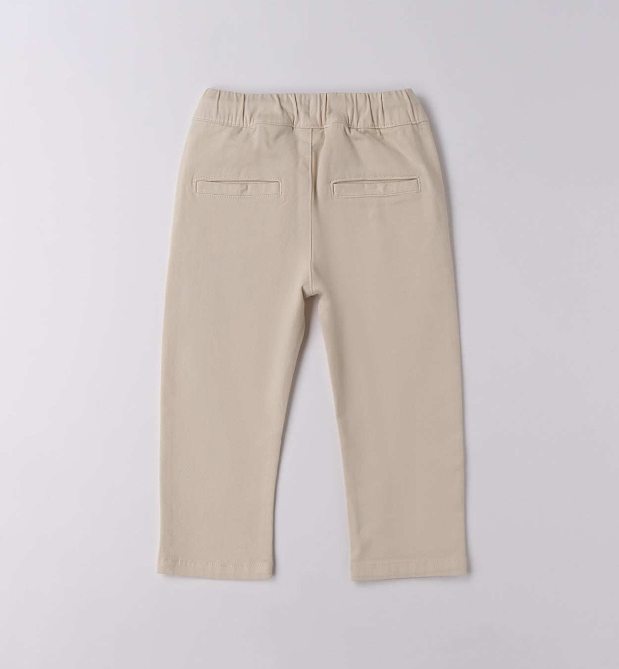 Pantaloni jeans bambino beige/panna con elastico in vita