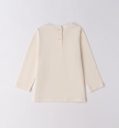 Maglietta beige a maniche lunghe