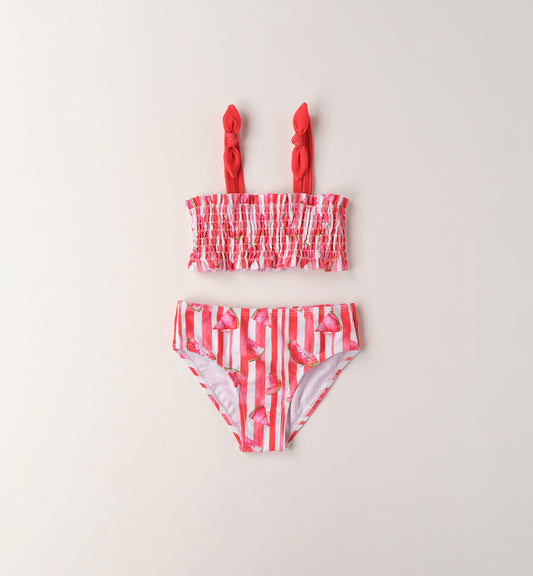 Costume 2 Pezzi Bambina Rosso con Fragole - Sarabanda