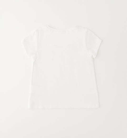 T-shirt bianca con fiori