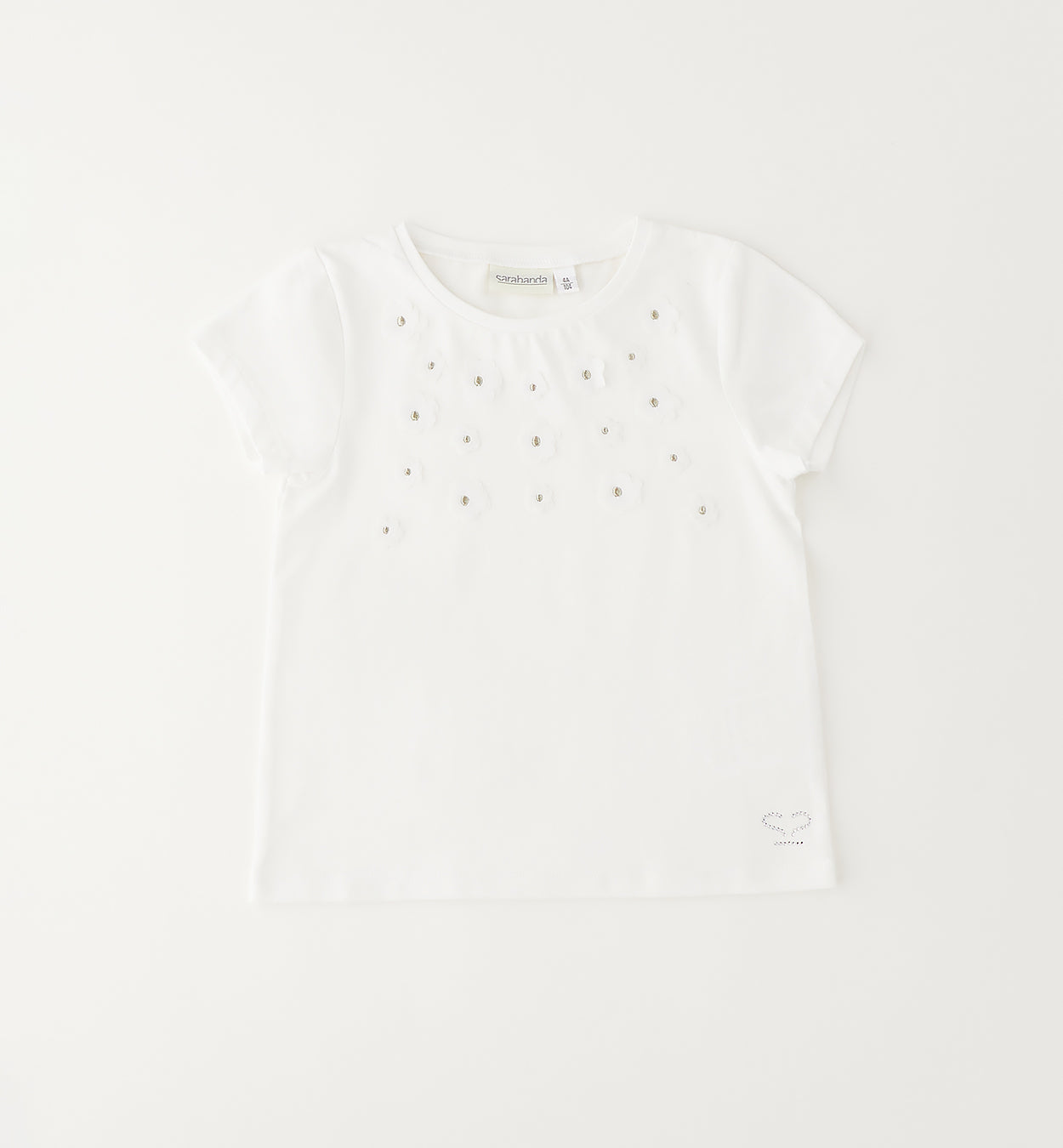 T-shirt bianca con fiori