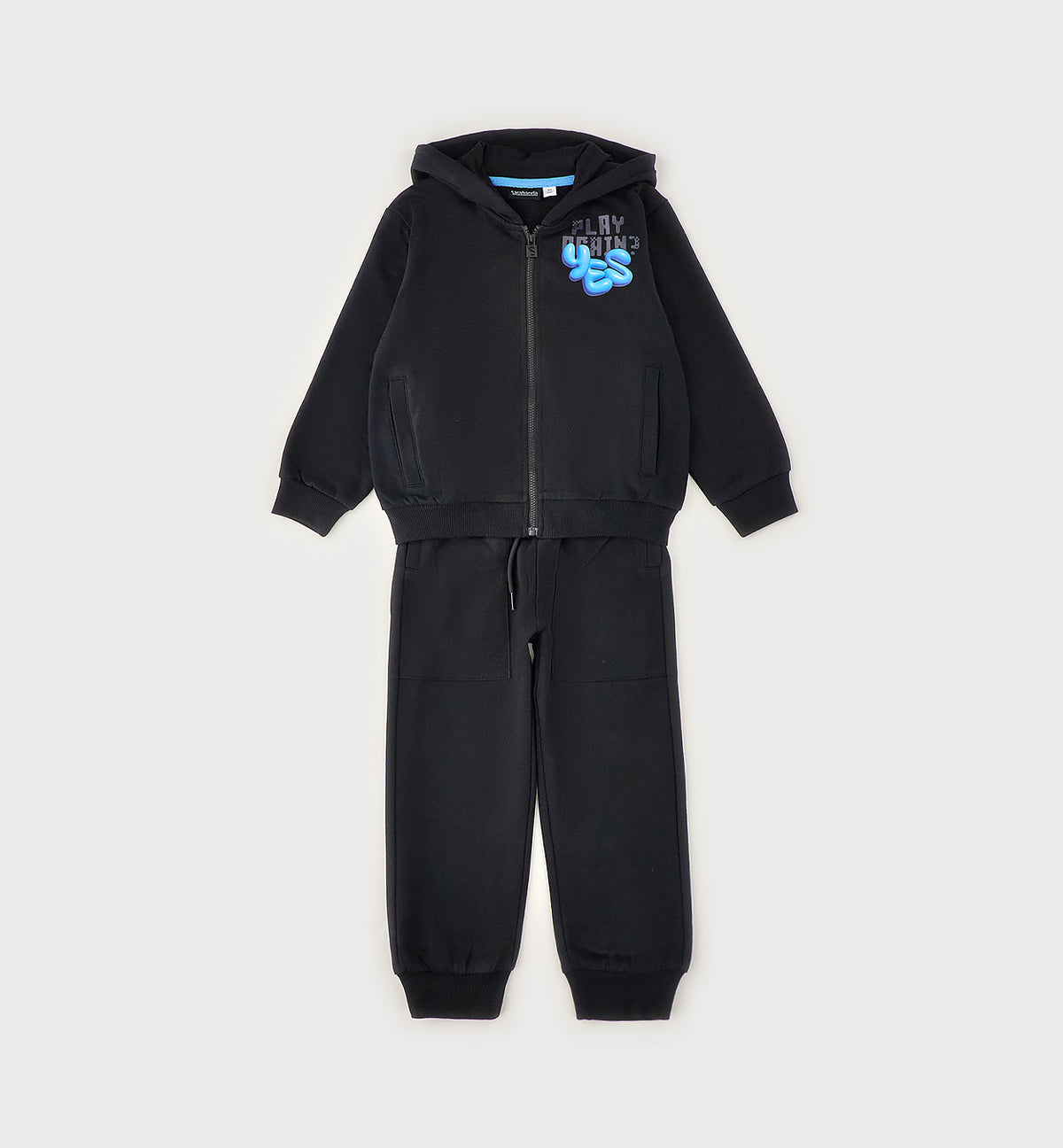 Completo Tuta Bambino Sarabanda Nero con Felpa con Cappuccio e Pantaloni