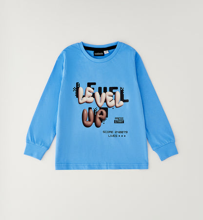 Maglietta Bambino Sarabanda Azzurra con Stampa – T-Shirt Scuola