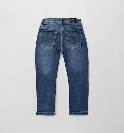Jeans Bambino Sarabanda Denim Scuro Slavato Regular Fit – Stretch