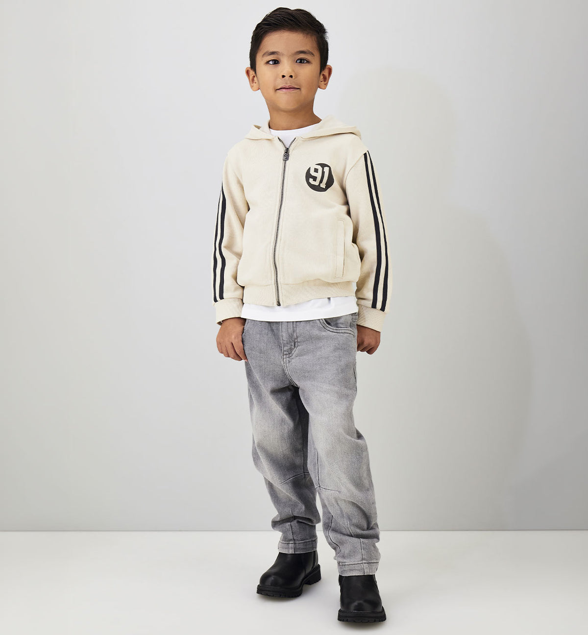 Jeans Bambino Sarabanda Grigio Chiaro Loose Fit Stretch – Vita Regolabile