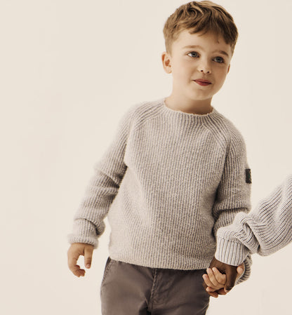Maglione Bambino Sarabanda Grigio Rigato – Girocollo Morbido e Trendy