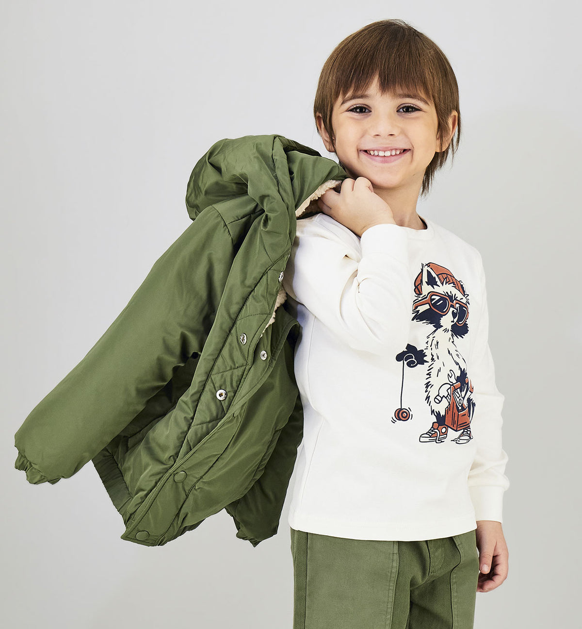 Maglietta Bambino Sarabanda Bianca con Stampa Simpatica – Girocollo