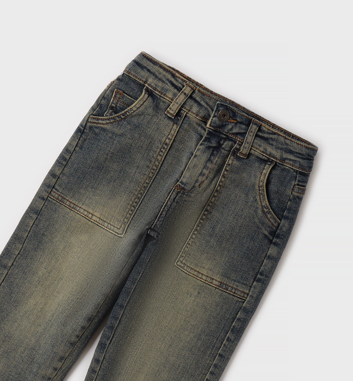 Jeans Bambino Sarabanda Wide Fit Denim Slavato Stretch – Vita Regolabile