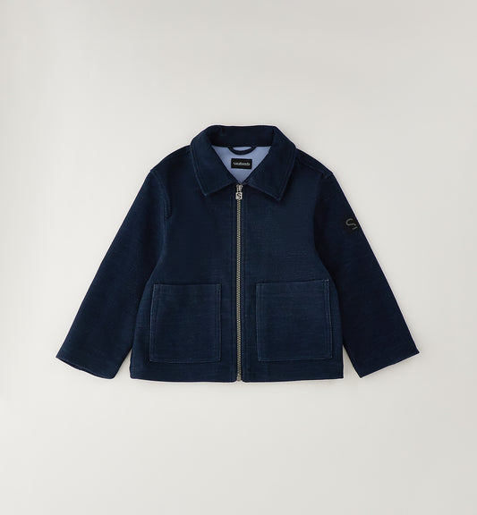 Giacchetto Bambino Blu Navy con Collo e Zip – Modello Box Versatile