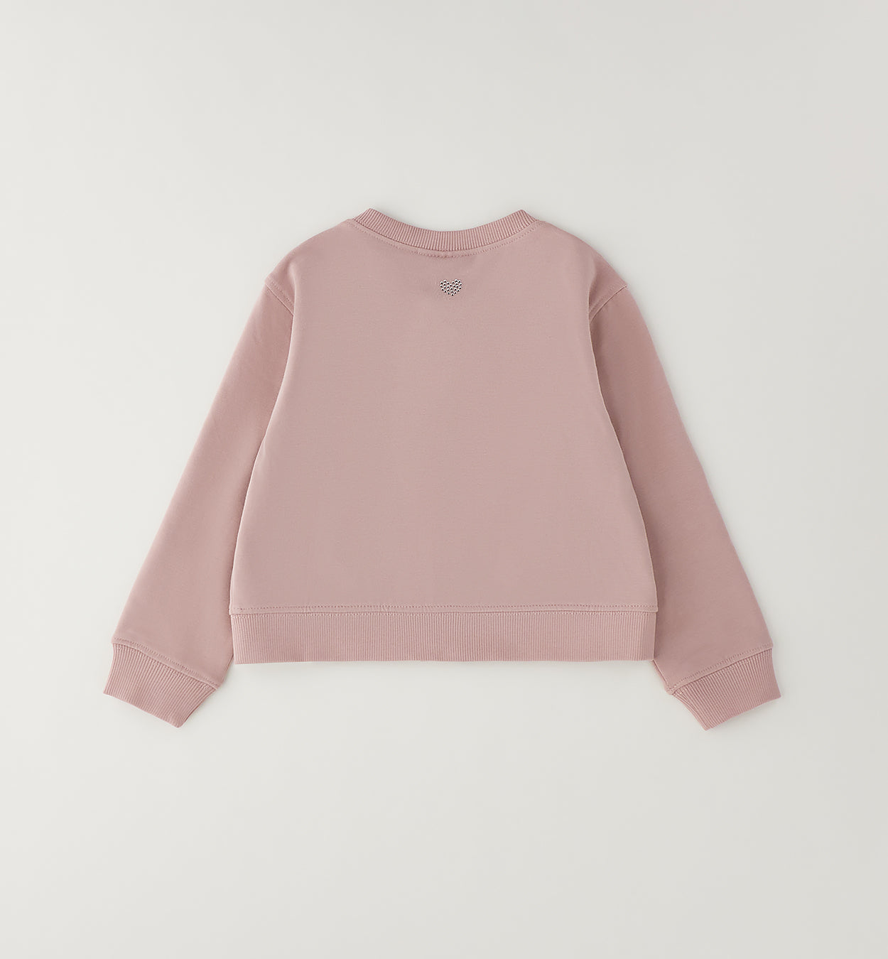 Felpa Bambina Sarabanda Light Pink con Cuore e Brillantini – Girocollo