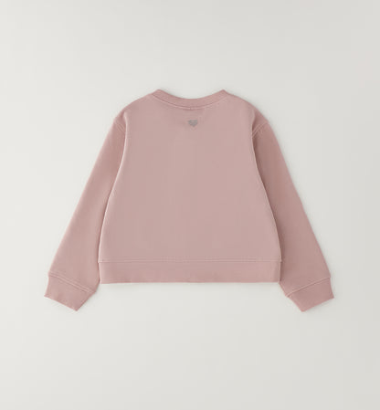 Felpa Bambina Sarabanda Light Pink con Cuore e Brillantini – Girocollo