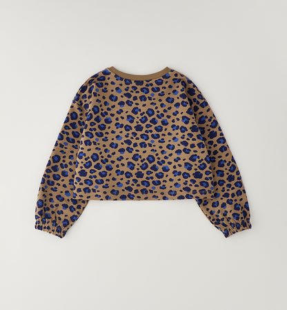 Felpa Bambina Sarabanda Maculata Marrone e Blu – Modello Corto