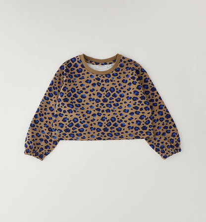 Felpa Bambina Sarabanda Maculata Marrone e Blu – Modello Corto