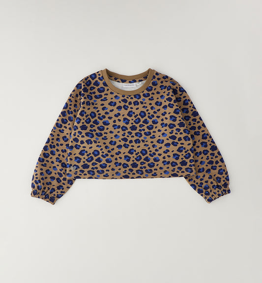 Felpa Bambina Sarabanda Maculata Marrone e Blu – Modello Corto