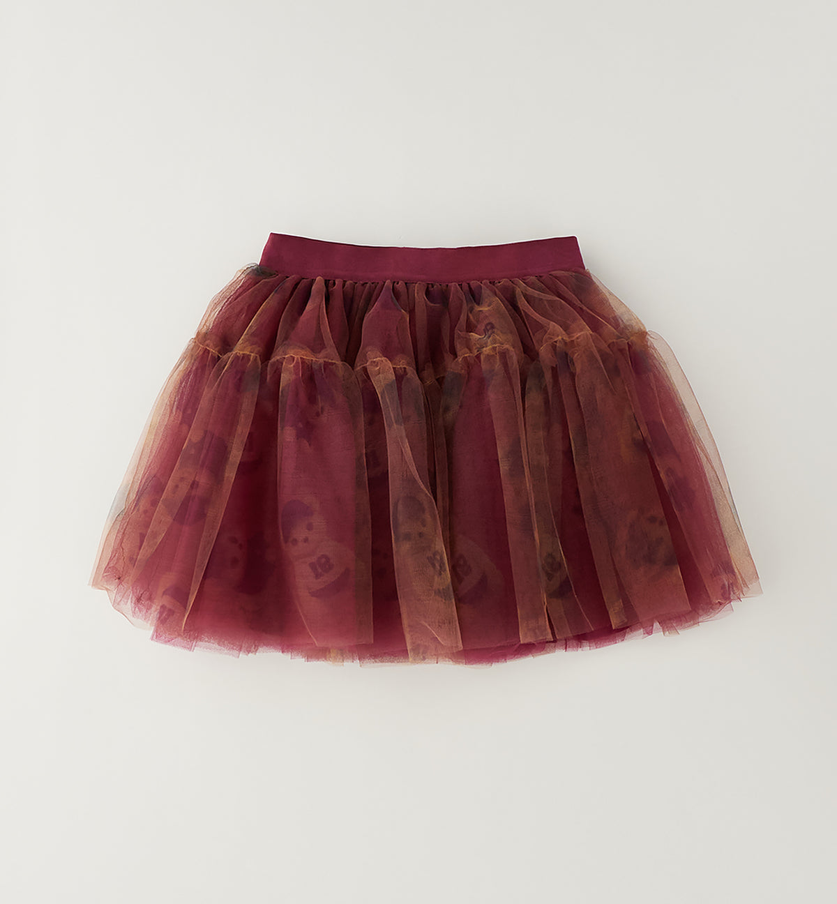 Gonna Bambina Sarabanda in Tulle Bordeaux con Elastico in Vita
