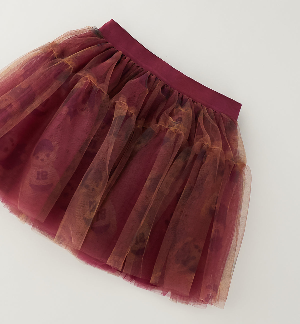 Gonna Bambina Sarabanda in Tulle Bordeaux con Elastico in Vita