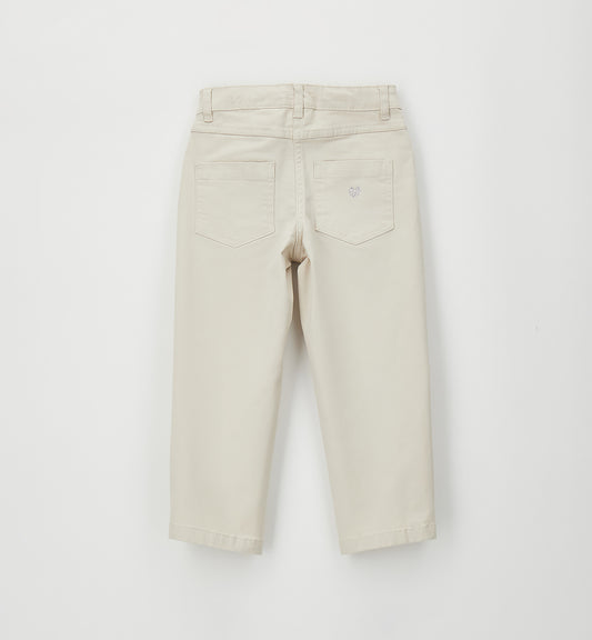 Pantalone Bambina Sarabanda Beige 2 Modelli in 1 – Barrel e Wide Leg - OOPS by BabyBimbo 0-16