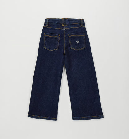 Jeans Bambina Denim Scuro Sarabanda Modello Largo Stretch – Vita Regolabile