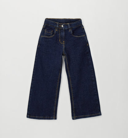 Jeans Bambina Denim Scuro Sarabanda Modello Largo Stretch – Vita Regolabile