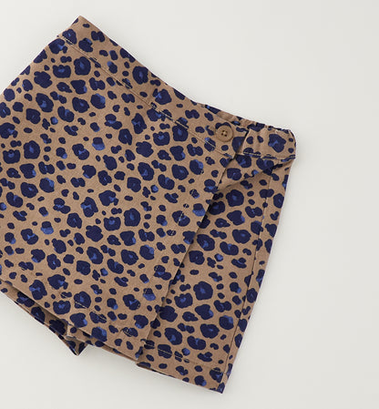 Shorts Bambina  Maculata Blu e Marrone Sarabanda