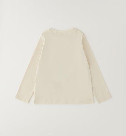 Maglietta Bambina Sarabanda Beige con Orso e Brilliantini – Girocollo