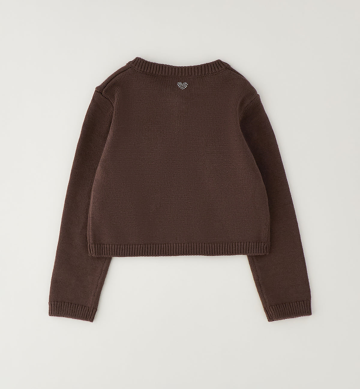 Cardigan Bambina Sarabanda Marrone Morbido con Orsetto Beige e Rosa
