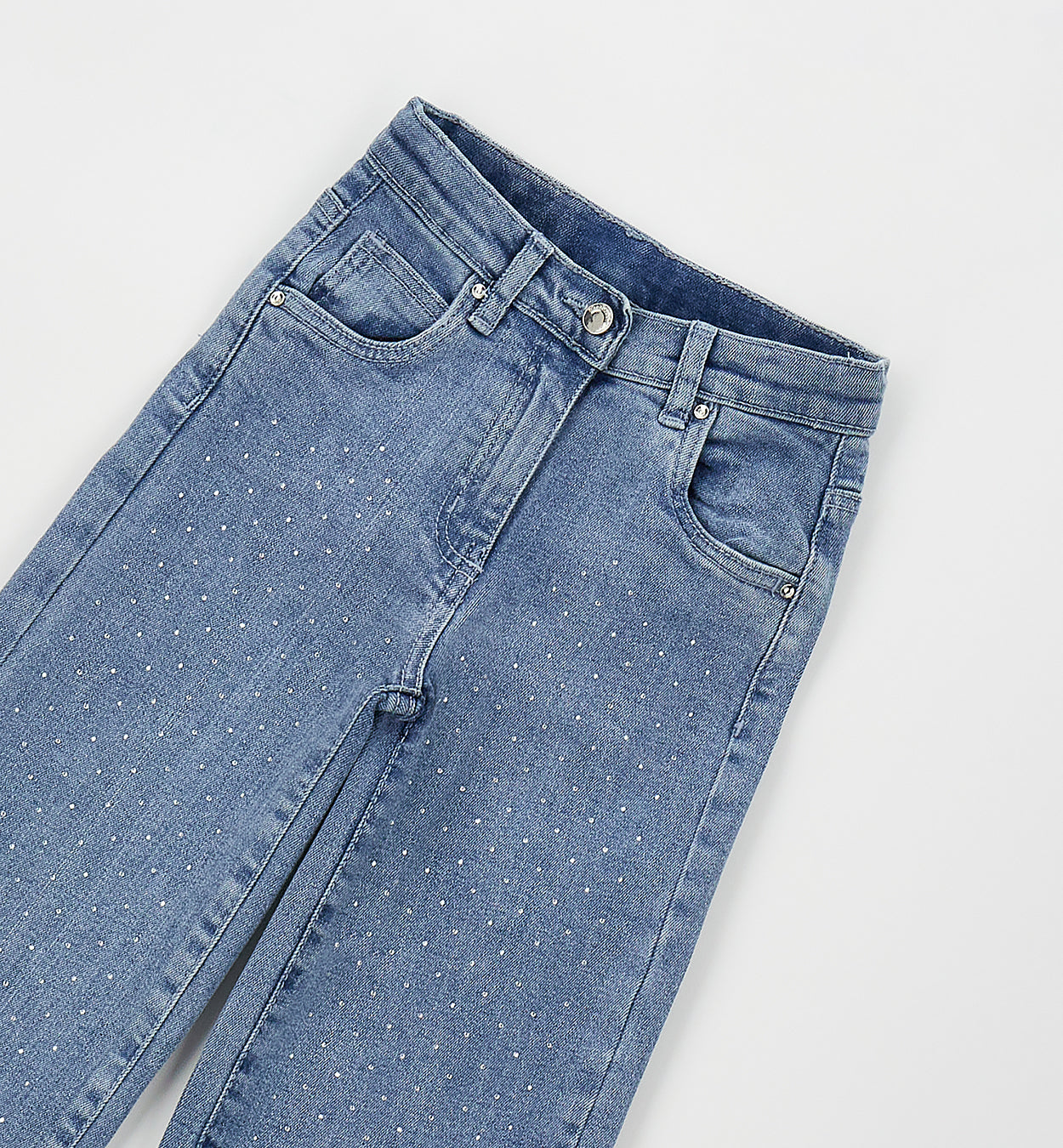 Jeans Bambina Sarabanda Wide Leg con Brillantini – Jeans Chiaro