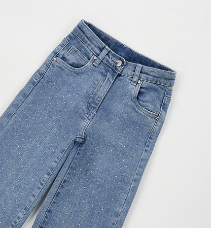 Jeans Bambina Sarabanda Wide Leg con Brillantini – Jeans Chiaro