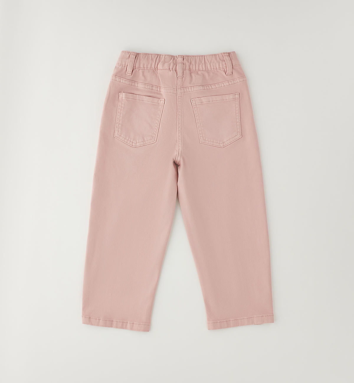 Jeans Bambina Rosa Modello Barrel Stretch con Vita Regolabile Sarabanda