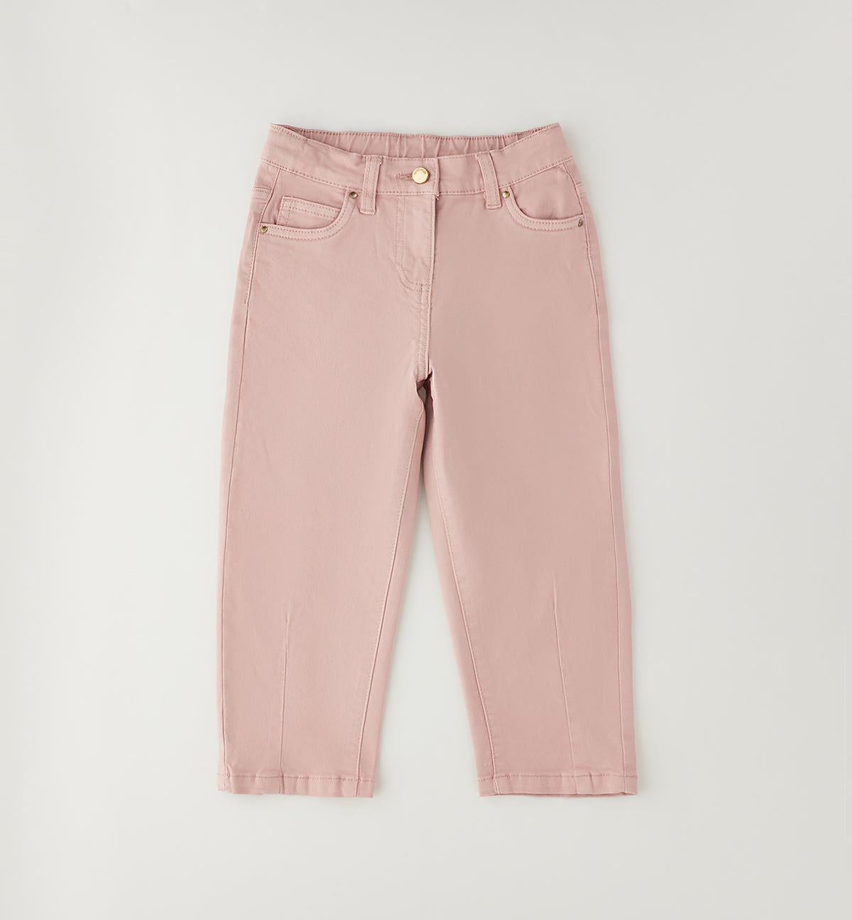 Jeans Bambina Rosa Modello Barrel Stretch con Vita Regolabile Sarabanda