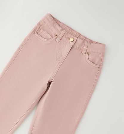 Jeans Bambina Rosa Modello Barrel Stretch con Vita Regolabile Sarabanda